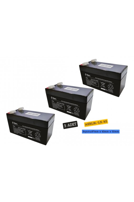 TTEC 12V 1.3Ah Akü 3lü TTEC 12V 1.3Ah Akü 3lü